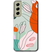 Gramaphone Galaxy S21 Fe Kılıf Hd Desen Baskılı Arka Kapak - Vektör Çiçekler