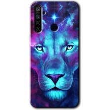 Gramaphone Realme 5i Kılıf Hd Desen Baskılı Arka Kapak - Neon Lion