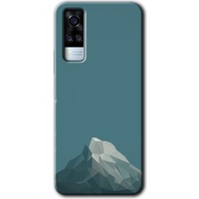 Gramaphone Vivo Y53S Kılıf Hd Desen Baskılı Arka Kapak + Kırılmaz Cam - Alone Mountain