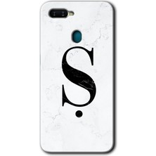 Gramaphone Oppo Ax7 Kılıf Hd Desen Baskılı Arka Kapak - Beyaz Mermer Desenli Ş Harfi