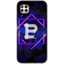 Gramaphone Huawei P40 Lite Kılıf Hd Desen Baskılı Arka Kapak - Dark Neon Yaprak B Harfi