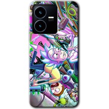 Gramaphone Vivo Y22S Kılıf Hd Desen Baskılı Arka Kapak + Kırılmaz Cam - Graffiti Çizgi Film