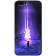 Gramaphone Apple iPhone 7 Plus Kılıf Hd Desen Baskılı Arka Kapak + Kırılmaz Cam - Wanderer Silhouette