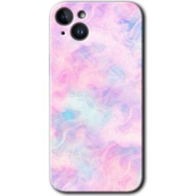 Gramaphone Apple iPhone 14 Plus Kılıf Hd Desen Baskılı Arka Kapak + Kırılmaz Cam - Pembe-Duman