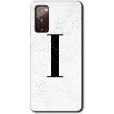 Gramaphone Galaxy S20 Fe Kılıf Hd Desen Baskılı Arka Kapak - Beyaz Mermer Desenli I Harfi