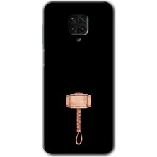Gramaphone Redmi Note 9s Kılıf Hd Desen Baskılı Arka Kapak + Kırılmaz Cam - Thor Çekiç