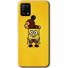 Gramaphone Tecno Pova Kılıf Hd Desen Baskılı Arka Kapak + Kırılmaz Cam - Sünger Bob
