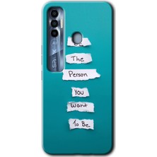 Gramaphone Tecno Spark 7 Pro Kılıf Hd Desen Baskılı Arka Kapak + Kırılmaz Cam - Want You
