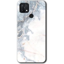 Gramaphone Oppo A15S Kılıf Hd Desen Baskılı Arka Kapak - White Marble
