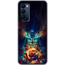 Gramaphone Tecno Camon 18 Kılıf Hd Desen Baskılı Arka Kapak + Kırılmaz Cam - Ballı Baykuş
