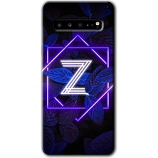 Gramaphone Galaxy S10 Plus Kılıf Hd Desen Baskılı Arka Kapak - Dark Neon Yaprak Z Harfi