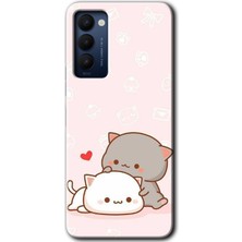 Gramaphone Tecno Camon 18P Kılıf Hd Desen Baskılı Arka Kapak - Kedi Aşkı