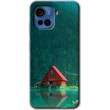 Gramaphone Casper Via F30 Plus Kılıf Hd Desen Baskılı Arka Kapak + Kırılmaz Cam - House In Woods