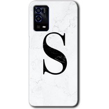 Gramaphone Oppo A55 Kılıf Hd Desen Baskılı Arka Kapak - Beyaz Mermer Desenli S Harfi