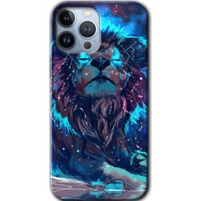 Gramaphone Apple iPhone 13 Pro Kılıf Hd Desen Baskılı Arka Kapak - Neon Aslan