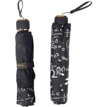 Newdaki Unısex Siyah Matematik Şemsiye