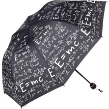 Newdaki Unısex Siyah Matematik Şemsiye