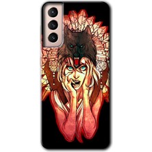 Gramaphone Galaxy S21 Kılıf Hd Desen Baskılı Arka Kapak + Kırılmaz Cam - Kurt Kız