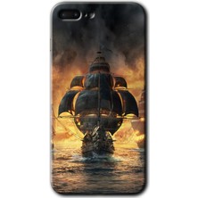 Gramaphone Apple iPhone 7 Plus Kılıf Hd Desen Baskılı Arka Kapak + Kırılmaz Cam - Siyah Inci