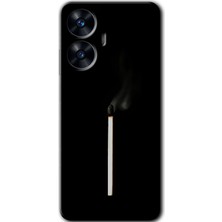 Gramaphone Realme C55 Uyumlu Kılıf Hd Desen Baskılı Arka Kapak + Kırılmaz Cam - Sönmüş Kibrit