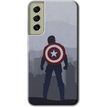 Gramaphone Galaxy S21 Fe Kılıf Hd Desen Baskılı Arka Kapak + Kırılmaz Cam - Captain Avenger