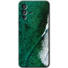 Gramaphone Vivo V23 5g Kılıf Hd Desen Baskılı Arka Kapak + Kırılmaz Cam - Yeşil Okyanus