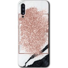 Gramaphone Galaxy A50 Kılıf Hd Desen Baskılı Arka Kapak - Simli Mermer