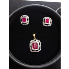 Aashivs Collection Kadın American Diamond Set (Hindistan'dan Getirilmiştir)