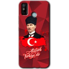 Gramaphone Tecno Spark 6 Go Kılıf Hd Desen Baskılı Arka Kapak + Kırılmaz Cam - Atatürkiye