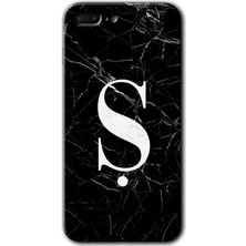 Gramaphone Apple iPhone 7 Plus Kılıf Hd Desen Baskılı Arka Kapak - Siyah Mermer Desenli Ş Harfi