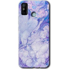 Gramaphone Tecno Spark 6 Go Kılıf Hd Desen Baskılı Arka Kapak + Kırılmaz Cam - Spots Lilac