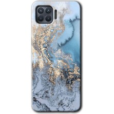 Gramaphone Oppo Reno 4 Lite Kılıf Hd Desen Baskılı Arka Kapak + Kırılmaz Cam - Eski Mermer