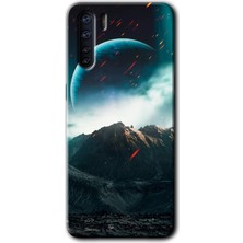 Gramaphone Oppo A91 Kılıf Hd Desen Baskılı Arka Kapak - Uzay Gökyüzü