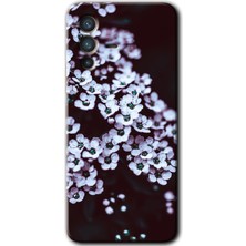 Gramaphone Vivo V23 5g Kılıf Hd Desen Baskılı Arka Kapak + Kırılmaz Cam - Beyaz Çiçek