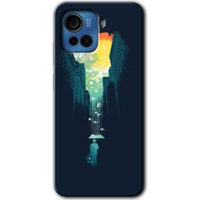 Gramaphone Casper Via F30 Kılıf Hd Desen Baskılı Arka Kapak + Kırılmaz Cam - City Bird Sky