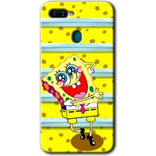 Gramaphone Oppo Ax7 Kılıf Hd Desen Baskılı Arka Kapak + Kırılmaz Cam - Aşık Sünger Bob