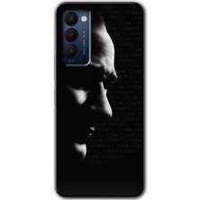 Gramaphone Tecno Camon 18P Kılıf Hd Desen Baskılı Arka Kapak + Kırılmaz Cam - Atam Izindeyiz