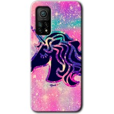 Gramaphone Xiaomi Mi 10T Kılıf Hd Desen Baskılı Arka Kapak + Kırılmaz Cam - Unicorn Kristal