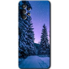 Gramaphone Galaxy A72 Kılıf Hd Desen Baskılı Arka Kapak + Kırılmaz Cam - Kış Manzarası