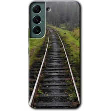 Gramaphone Galaxy S22 Kılıf Hd Desen Baskılı Arka Kapak + Kırılmaz Cam - Tren Yolu
