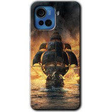 Gramaphone Casper Via F30 Plus Kılıf Hd Desen Baskılı Arka Kapak + Kırılmaz Cam - Siyah Inci