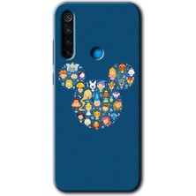 Gramaphone Redmi Note 8 Kılıf Hd Desen Baskılı Arka Kapak + Kırılmaz Cam - Pembe-Duman