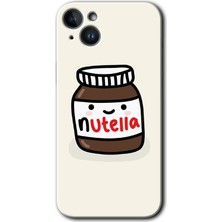 Gramaphone Apple iPhone 14 Plus Kılıf Hd Desen Baskılı Arka Kapak + Kırılmaz Cam - Nutella Aşkım
