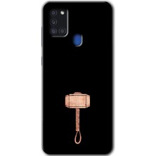 Gramaphone Galaxy A21S Kılıf Hd Desen Baskılı Arka Kapak + Kırılmaz Cam - Thor Çekiç