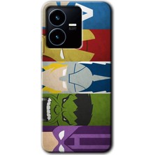 Gramaphone Vivo Y35S Kılıf Hd Desen Baskılı Arka Kapak + Kırılmaz Cam - Avengers-1