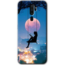 Gramaphone Oppo A5 2020 Kılıf Hd Desen Baskılı Arka Kapak + Kırılmaz Cam - Yalnız Kadın