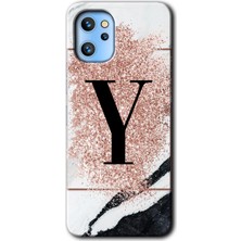 Gramaphone Reeder S19 Max Pro Kılıf Hd Desen Baskılı Arka Kapak + Kırılmaz Cam - Pembe Mermer Desenli Y Harfi