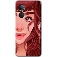 Gramaphone Huawei Nova 9 Se Kılıf Hd Desen Baskılı Arka Kapak + Kırılmaz Cam - Kızıl Kız