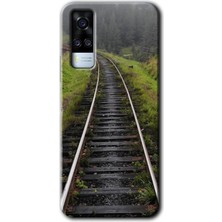 Gramaphone Vivo Y53S Kılıf Hd Desen Baskılı Arka Kapak + Kırılmaz Cam - Tren Yolu