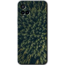 Gramaphone Vivo Y33S Kılıf Hd Desen Baskılı Arka Kapak + Kırılmaz Cam - Çam Ağacı Ormanı